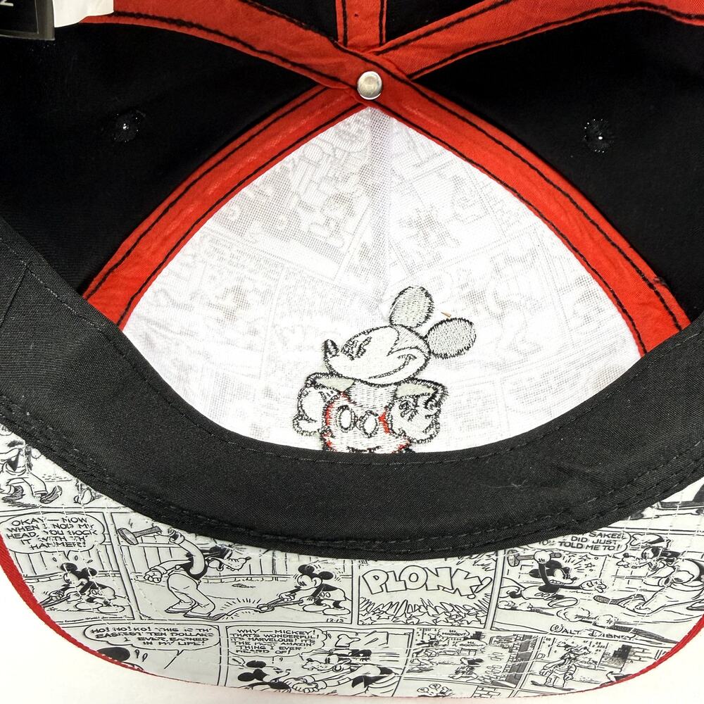 Disney Mickey Mouse Comic Strip Snapback Hat Red … - image 4